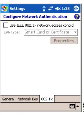 図 D-7 Configure Network Authentication ウィンドウ（802.1x タブ）