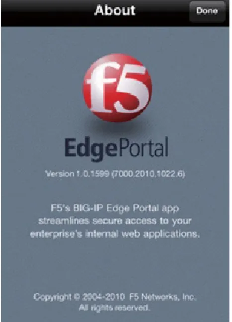 図 1: Apple iPhone 上の BIG-IP Edge Portal