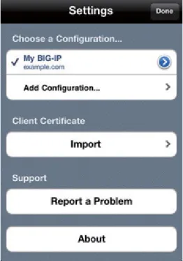 図 3: Apple iPad 上の BIG-IP Edge Client