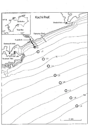 Fig. 1. A chqrt of Tosa Bay showing the stations where ichthyoplankton were collected