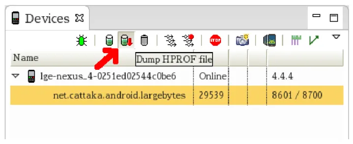 図 1.2 Dump HPROF file ボタン