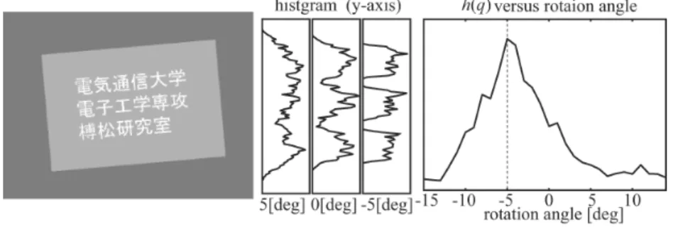 図 8 隣接差分による傾き角度の推定 Fig. 8 Estimation of the slant angle.