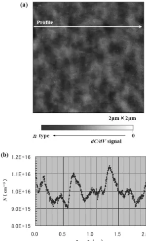 Figure 5 shows one of the results of practical analysis  of real devices. Each implanted diffusion layers were  observed in the dC/dV image on the cross-section of a  power MOSFET [6]