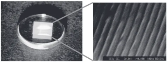 Fig． ７ Phase retardation by１D periodic structure formed on a barium niobium phosphate glass plate．