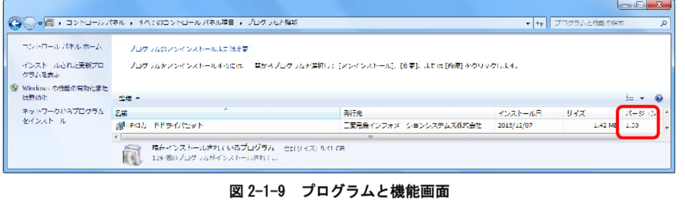図 2-1-9  プログラムと機能画面 