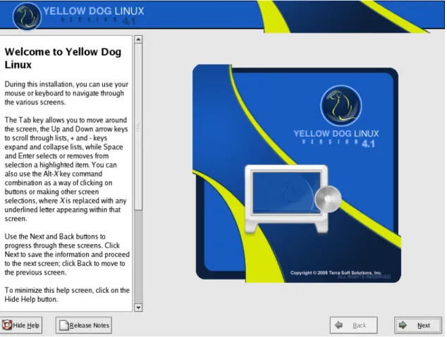 図 3-1   Welcome to Yellow Dog Linux