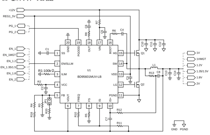 Figure 4. BD95601MUV 基本アプリケーション回路  3.9  部品表 