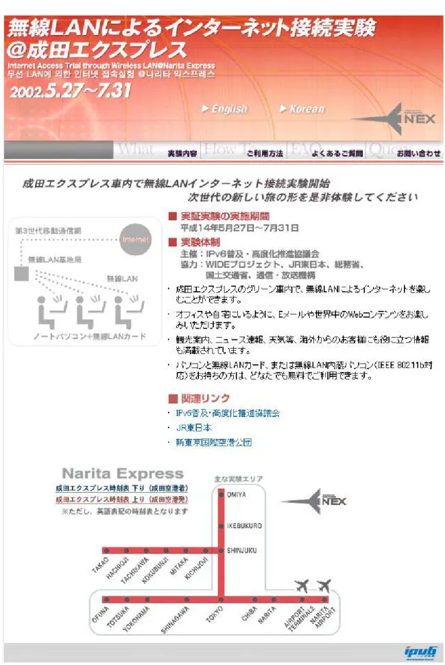図 2-7：実験期間中の案内用 Web トップページ（日本語版） 
