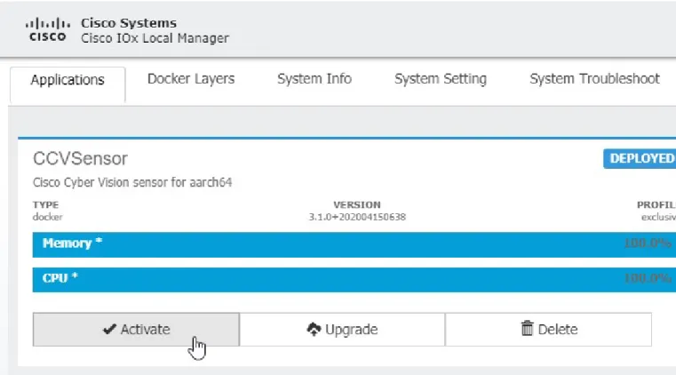 図 11 : CCVSensor のアクティブ化