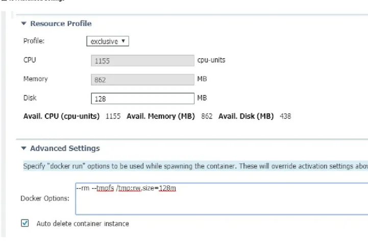 図 13 : Advanced Settings