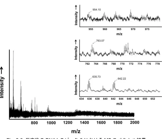 Fig. 2-8  反応後の DNA1 のピーク 2 における MS スペクトル結果