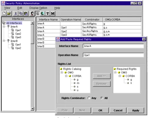 図 6 Required Rights 画面 Fig. 6 Required Rights screen.