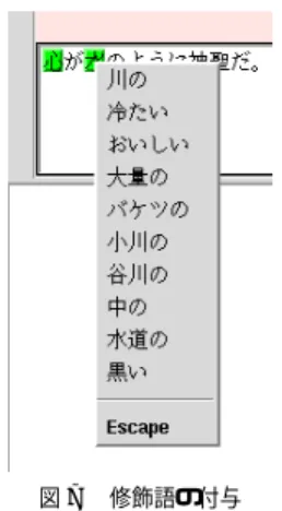 図 6 比喩特徴選択ウインド ウ Fig. 6 Feature selection window.