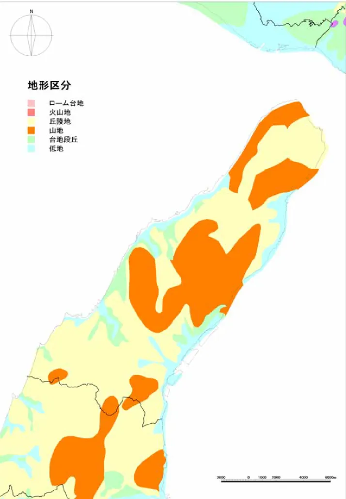 図 1-1-3  淡路市の地形分類図 