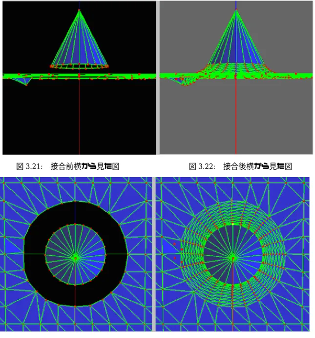 図 3.21: 接合前横から見た図         図 3.22: 接合後横から見た図 