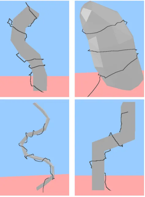 図 4.5: 様々な支柱への巻きつき