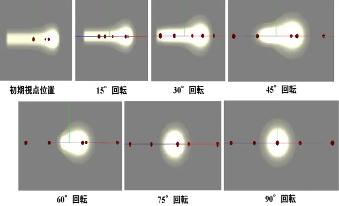 図 5.3: 視点に応じた補正の結果を示す