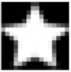 図 4.9 は星型の太陽画像であり、星型のこもれ日の結果画像を図 4.10 に示す。図 4.11 は星型の木漏れ日の影画像である。図 4.9 で示した星型の太陽画像と図 4.11 で生成した影画像を比べると、太陽の像である星型の上下が反転している様子が 表現できている。 図 4.9: 星型の太陽画像 図 4.10: 星型の木漏れ日の結果画像