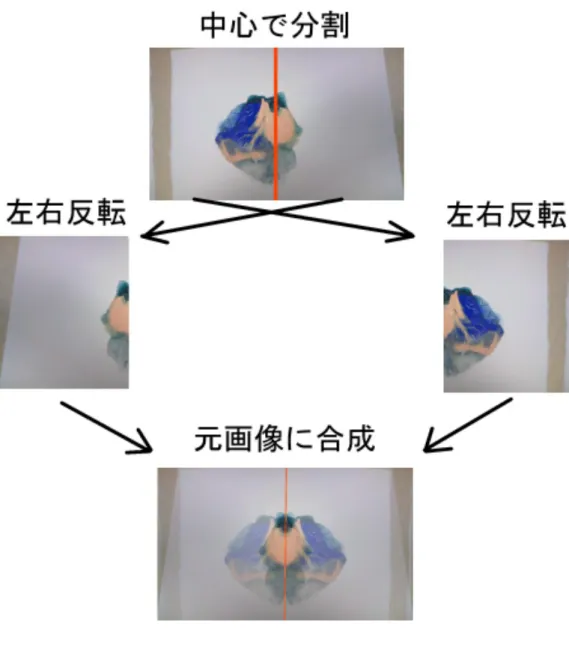 図 3.4: 折りたたみ表現の手順