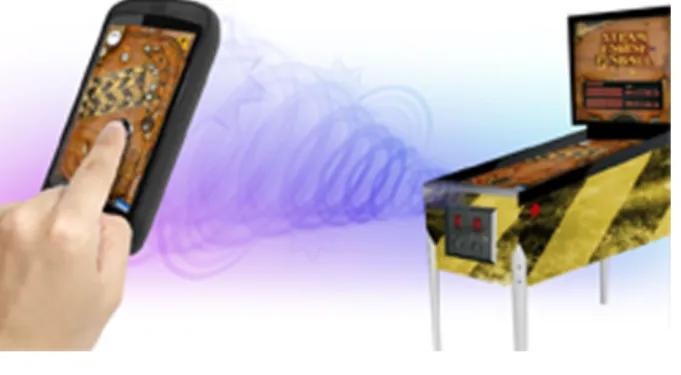 図 2.10: Enzo’s Pinball [3] http://www.4gamer.net/games/032/G003263/20110616043/ このゲームアプリでは、ピンボールが画面内で弾かれる度に、その衝撃が振動 で再現される。ピンボールの筐体が数パターン用意されており、どの筐体でプレ イするかでも、返って来る振動が変化する。 しかし、MOTIV を用いて制作されたこれらゲームアプリは、触覚フィードバッ クを備えてはいるものの、演出面に用いられるだけに終始している。キャラクター を動かすと
