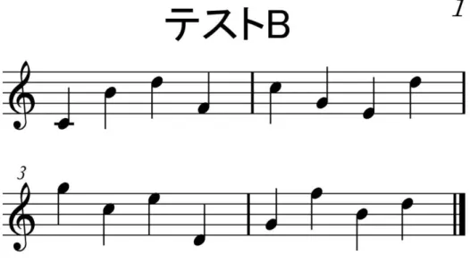 図 3.3: テスト B で用いた楽譜