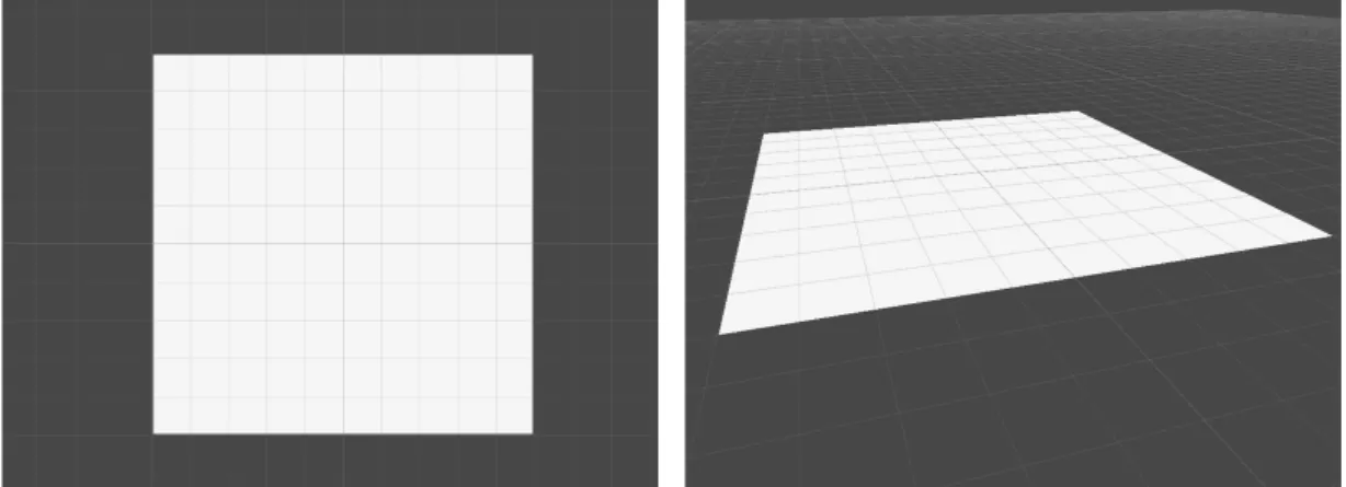 図 3.1: マップ 1 を見下ろした状態 図 3.2: マップ 1 の一部を写した状態 表 3.2: マップ 1 でのグラフ生成時の検証結果 マップグラフの容量 グラフ制作までの所要時間 NavMesh 4.37KB 0.4 秒  提案手法 64.5KB 1.15 秒  表 3.3: マップ 1 での実行時の検証結果 処理開始までの時間 利用メモリ量 NavMesh 1.51 秒 456B   提案手法 1.15 秒 9.6KB   3.2.2 マップ 2 マップ 2 は、面ポリゴンを組み合わせて作ったマ