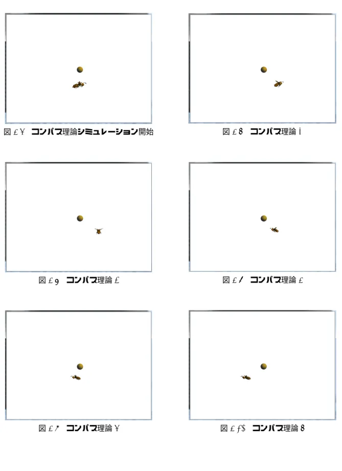 図 4.5 コンパス理論シミュレーション開始 図 4.6 コンパス理論 2