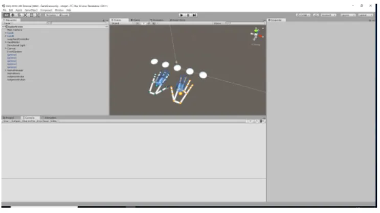 図 3.3 Unity によるシステム作成の様子