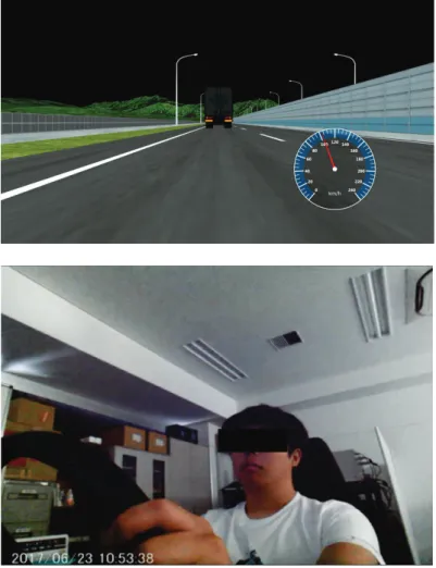 図 4  ドライビングシミュレータによる脳機能計測実験 