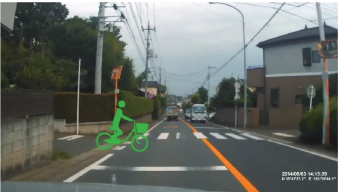 図 2-3　刺激映像の一例とピクトグラム「自転車」