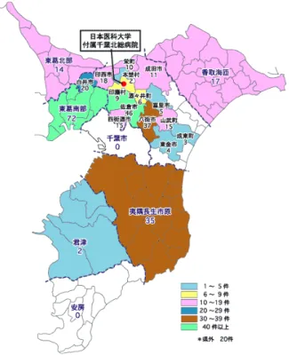 図 4-1 平成 16 年度ドクターヘリ発生地区別出動件数（平成 16 年 4 月～平成 16 年 9 月）