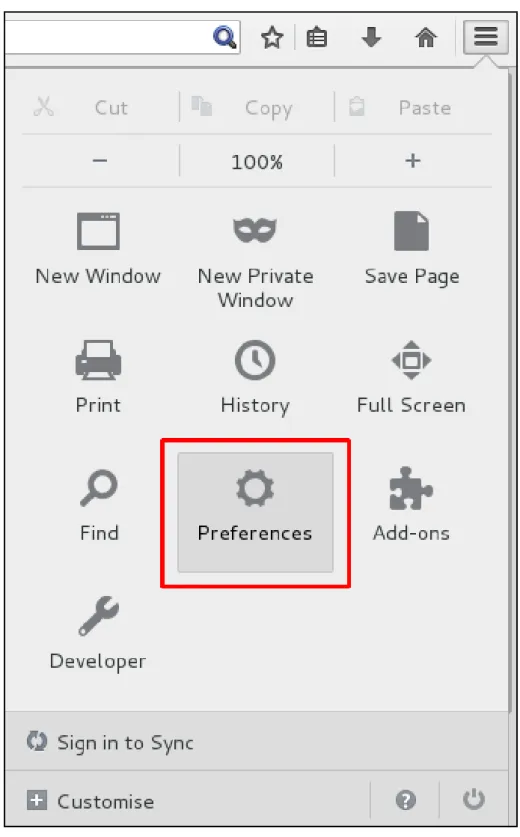 図 13.2 Firefox  の設定 の設定