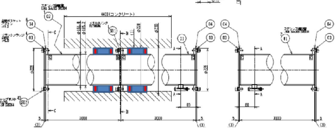 図 3.1.1.(2).②-5  新設したビーム導管の図面 