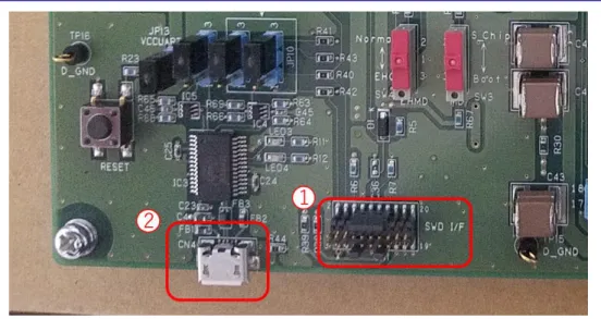 図   4-4  R_BLE スクリプト実行用  EK Board for RA4W1 の接続 