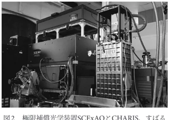 図 2  極限補償光学装置 SCExAO と CHARIS ．すばる 望遠鏡のナスミス台の上に設置されている．