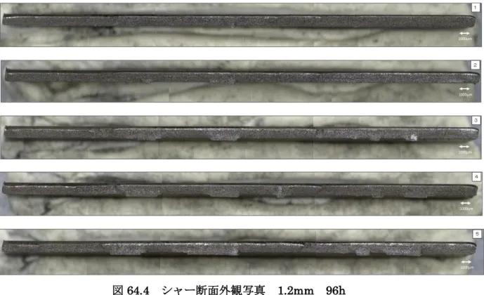 図 64.5  シャー断面外観写真  1.4mm  96h 