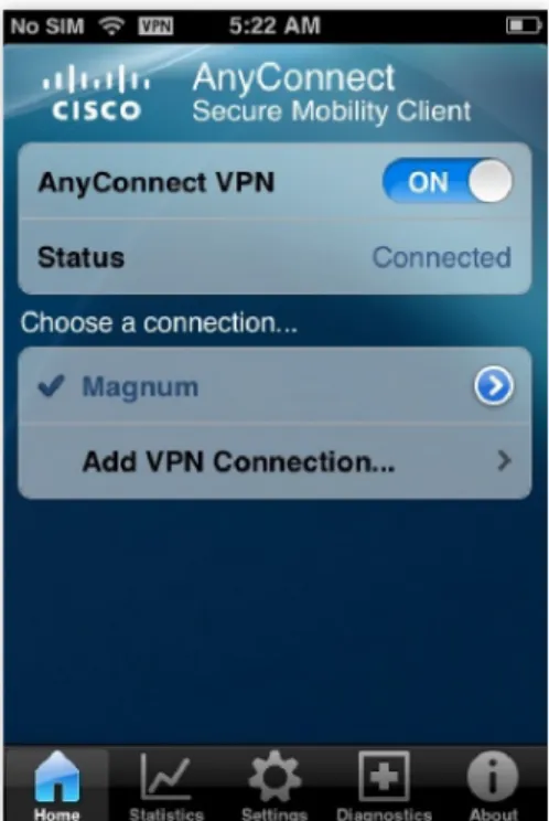 図 2-6 Cisco AnyConnect アプリケーション（iOS 用）