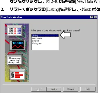 図 2-40 ： [New Data Window] ウィザードの最初の画面