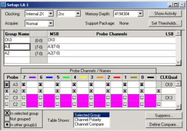 図 2-60：[Internal 2x]が選択されている場合の Probe Channels/Name テーブル 