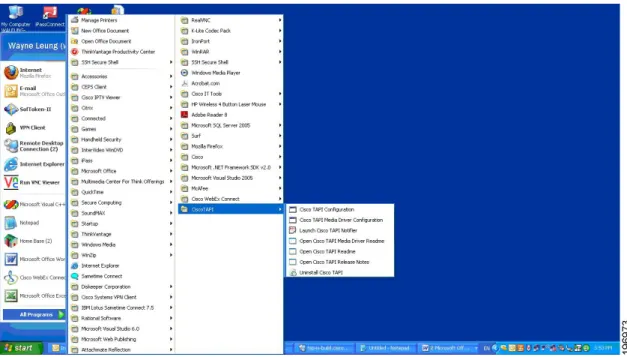 図 9：MS Windows の Cisco TAPI メニュー