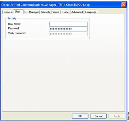 図 12：Cisco Unified Communications Manager TSP の [ユーザ（User）] タブ