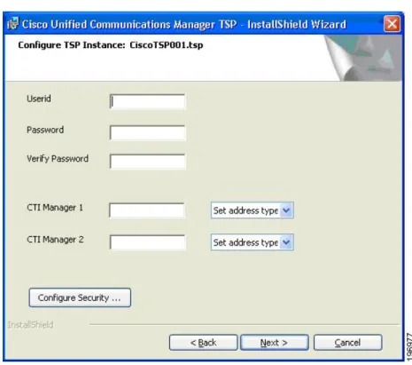 図 2：[TSP インスタンスの設定（Configure TSP Instance）] 画面