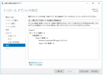 図 1.13  インストールオプションの確認 