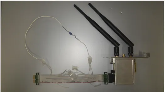 図 4  Mini PCI 延長ケーブルと Wi‑Fi Mini PCIカード