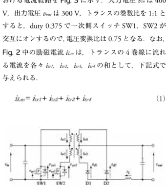 Fig. 2　 Waveforms of the push-pull converter  (hard-switching)