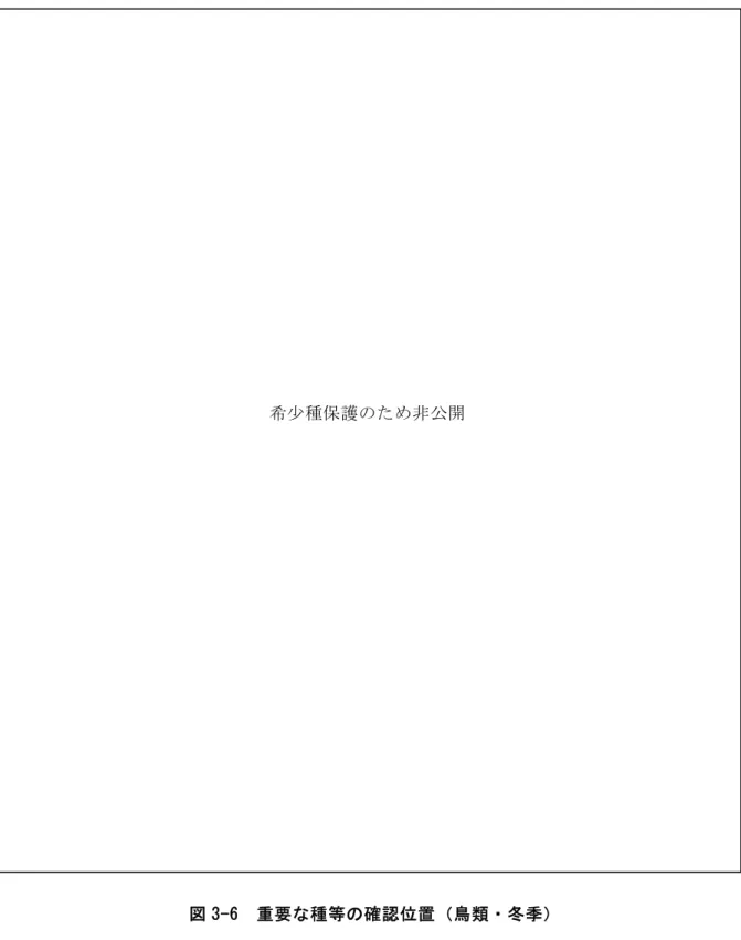 図 3-6  重要な種等の確認位置（鳥類・冬季） 