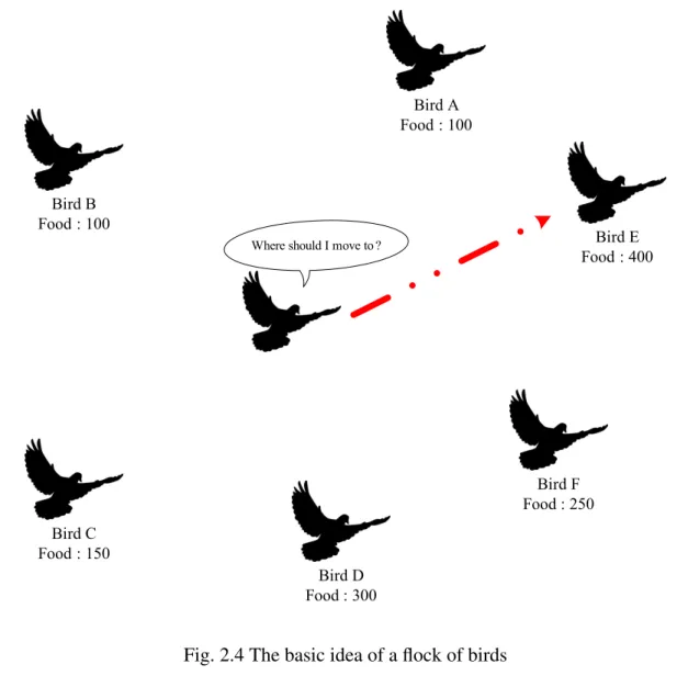 Fig. 2.4 The basic idea of a flock of birds