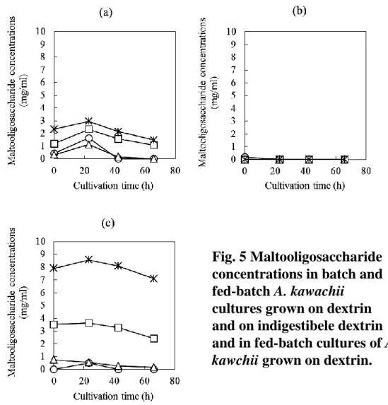 Fig. 5 Maltooligosaccharide concentrations in batch and  fed-batch A. kawachii