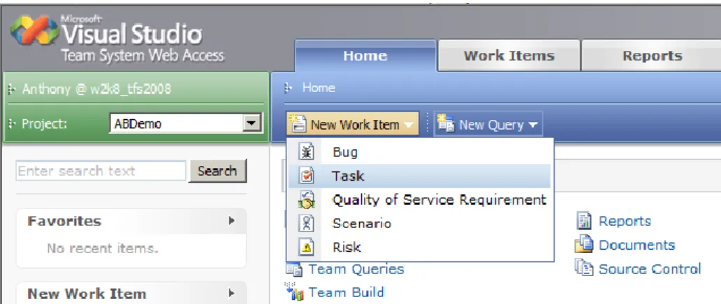 図 7: Team System Web Access のインターフェイス 