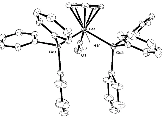 Figure  1-2.  ORTEP  drawing  of  the  Fe1  molecule  of  1-Ge2’  with  50%  thermal  ellipsoidal  plots